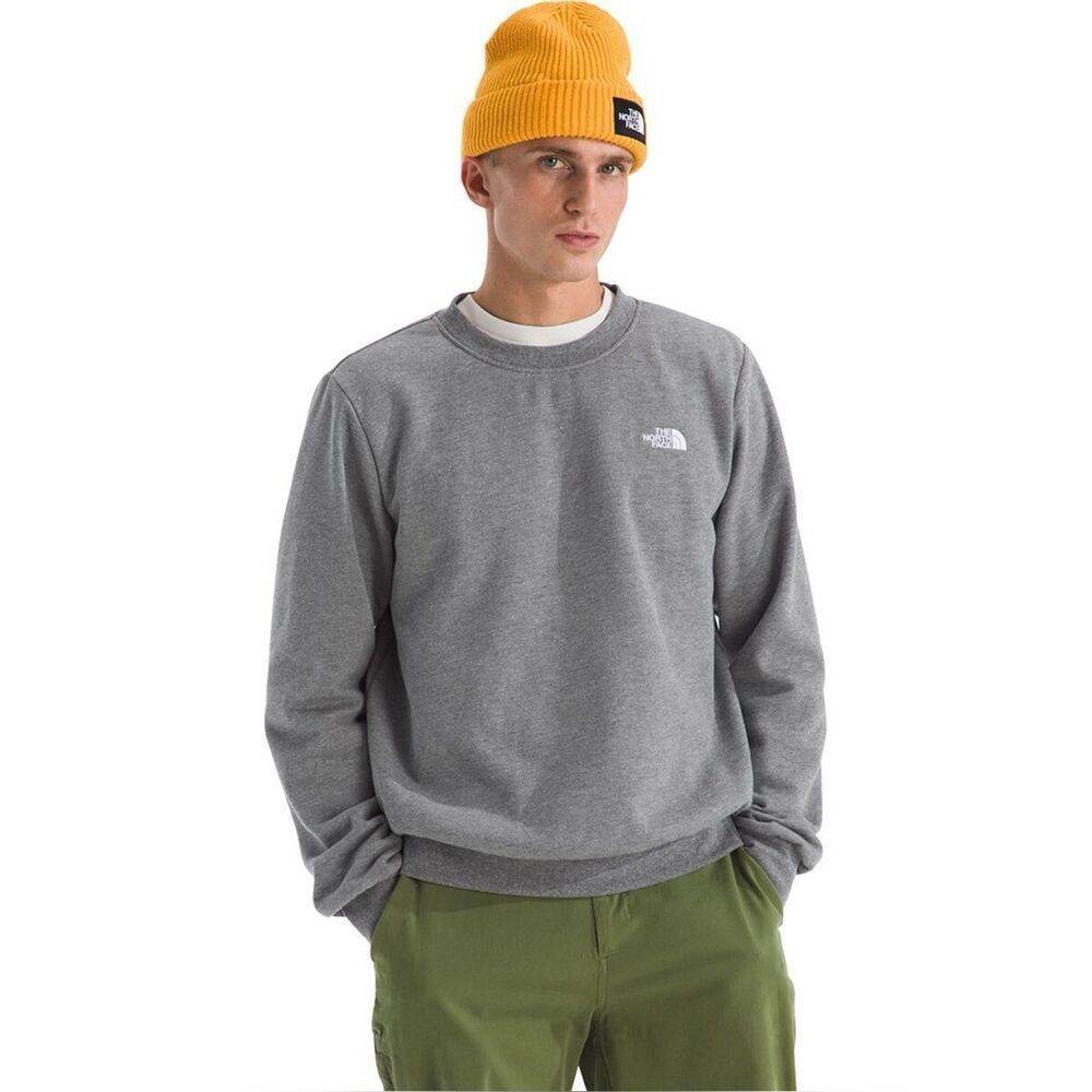 The North Face Men’s Grey Crewneck Sweatshirt with White Logo